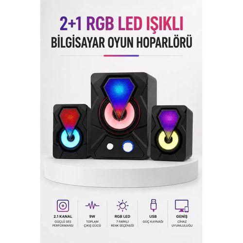 Rgb Led Aydınlatmalı Bilgisayar Oyun Hoparlör Sistemi