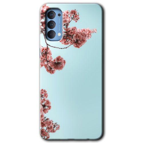 Oppo Reno 4 HD Baskılı Kılıf + 9D Tam Ekran Koruyucu - Japon Çiçeği