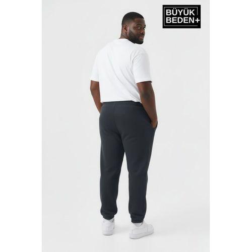 Erkek Büyük Beden BROOKLYN Baskılı Paça Lastikli Rahat Kesim Jogger İnce Eşofman Altı SPR26BEA951-2