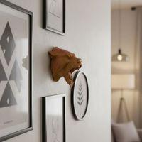 Gold Red Jaguar Başı Duvar Aksesuarı Asılabilir Dekoratif 20x16 Cm