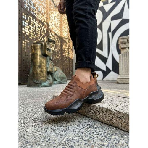 BA0402 Bağcıksız Rahat Yüksek Taban Taba Erkek Spor Ayakkabı