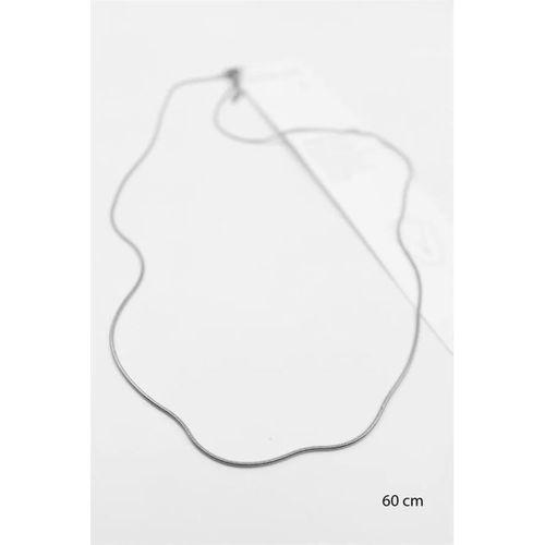 Yılan Zincir Kolye - 60cm - Gümüş