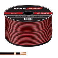 2X0.75 Hoparlör Kablosu Kordon Makaralı Siyah 100mt Poke PK-1416