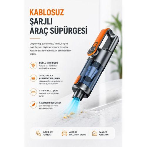 Yüksek Emiş Güçlü Taşınabilir Araç Süpürgesi