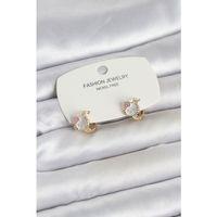 Kitty Model Gold Renk Pirinç Çocuk Küpe