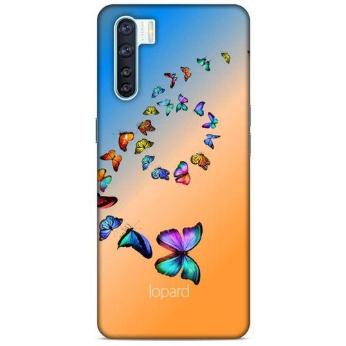 Oppo A91 Kılıf Kelebek Etkisi (49) Ultra Silikon Kılıf Şeker Pembe Mavi
