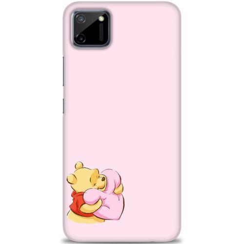 Realme C11 Kılıf HD Baskılı Kılıf - Winnie the Pooh Kalpli + Tam Ekran Koruyucu