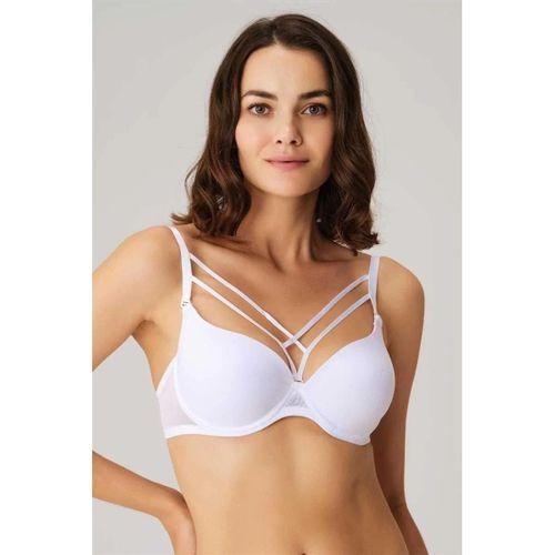 Balenli Desteksiz Dolgusuz Askıları Çıkabilen Yaka Detaylı T-shirt Sütyeni