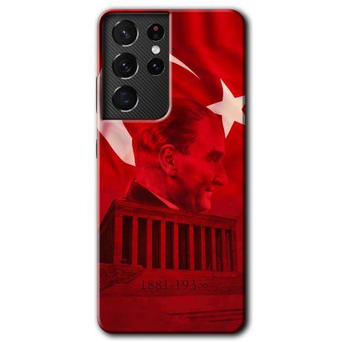 Samsung Galaxy S21 Ultra Kılıf HD Desen Baskılı Arka Kapak - Anıtkabir Atatürk