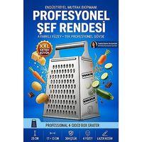 Endüstriyel XXL 4 Taraflı Kutulu 18/10 304 Paslanmaz Çelik Şef Rendesi Profesyonel Şeflerin Tercihi 25 cm 723683