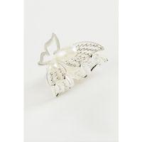 Kelebek İnci Taşlı Metal Mandal Toka 4,5 cm