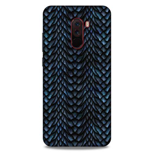 Xiaomi Pocophone F1 Kılıf Dragons (4) Koruma Kılıfı Ejderha Skin Lacivert