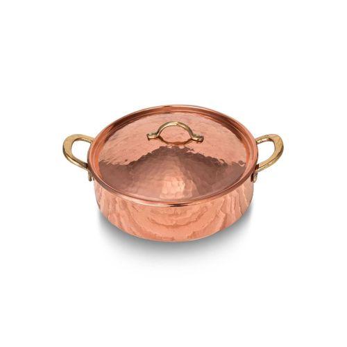Turna Bakır Karnıyarık Tencere 4 No 22 Cm El Dövme Kırmızı Turna8160-1