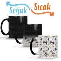 Kediler Cats Cats Cats Graphic Sihirli Kupa Bardak Porselen