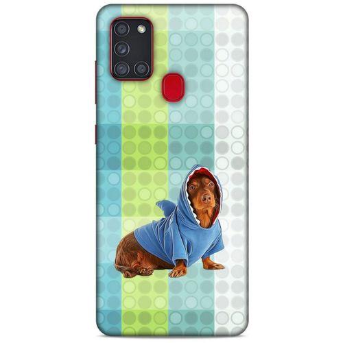 Samsung Galaxy A21s Kılıf Köpek Kıyafetleri (43) Thin Fit Kılıf Cocker Kapişonlu Eşofman