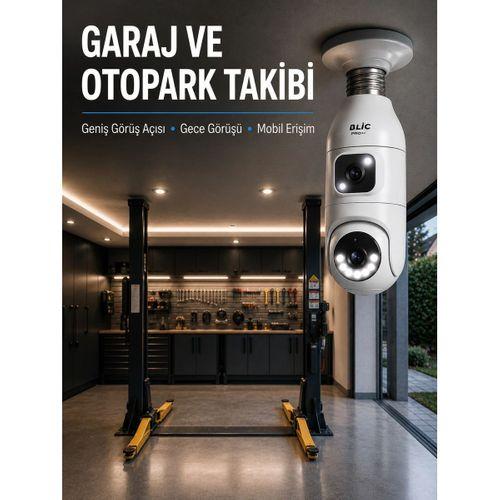 360° Ev İzleme Wi-fi Çift Lens Akıllı Ampul Kamera