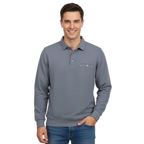 Erkek Gömlek Yaka Petek Doku Cepli Regular Fit Sweatshirt BGL-ST04956