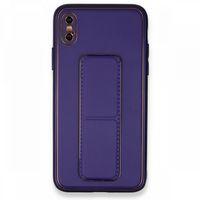 iPhone XS Max Kılıf Coco Deri Standlı Kapak - Mor