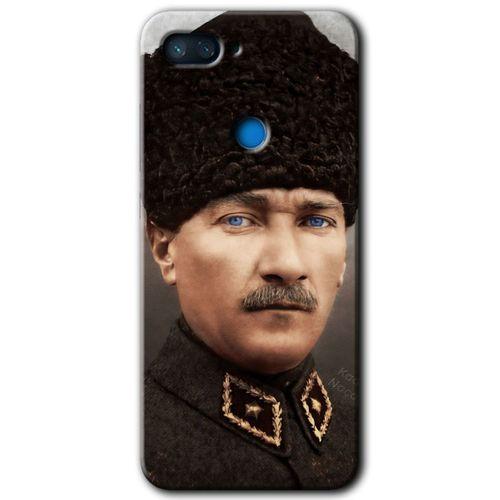Potkal Hediye Fabrikası Xiaomi Mi 8 Lite Kılıf HD Desen Baskılı Arka Kapak - Başkomutan Atatürk
