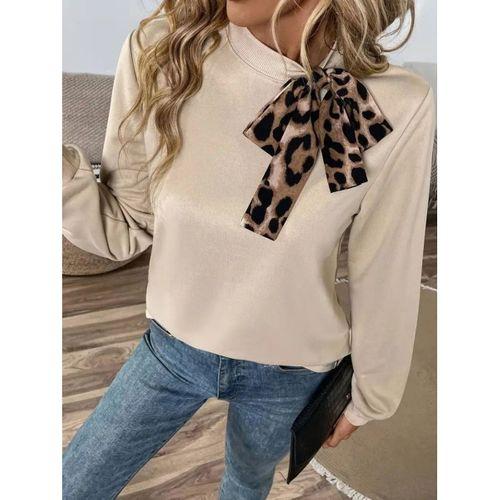 Kadın Uzun Kollu Yakadan Bağlamalı Viskon Iki Iplik Bluz