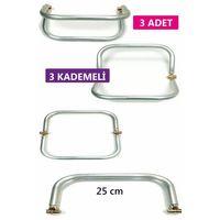 3 Kademeli Gizli Metal Mango Çanta Bursu – 3 Adet - 25 cm - Metal Çanta Aparatı