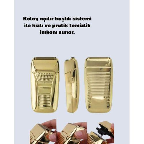 Erkek Saç Sakal Tıraş Makinesi Kablolu Altın Renk Dayanıklı