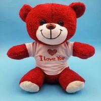 Kırmızı I Love You Tişörtlü Peluş Ayıcık