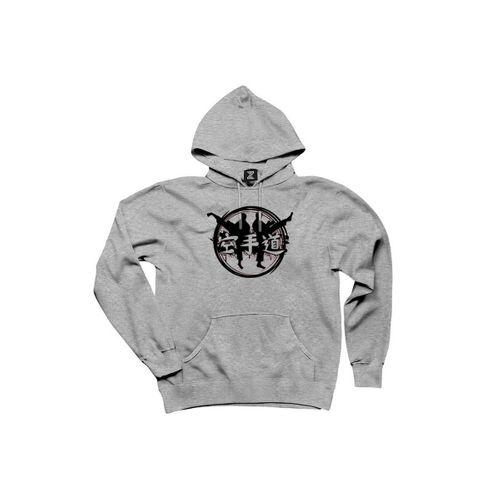 Taekwondo Red Circle Gri Kapşonlu Sweatshirt Hoodie