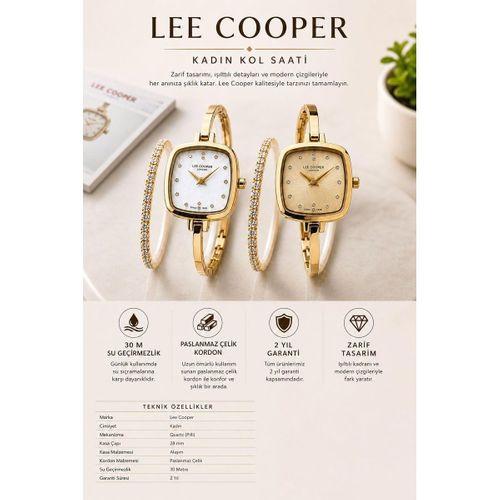 Lee Cooper Çelik Kordonlu 3 Atm Suya Dayanıklı + Bileklik Hediyeli Kadın Kol Saati VS.BLKT.0987