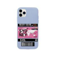 iPhone 11 Pro Max Sydney Bilet Tasarımlı Lila Telefon Kılıfı