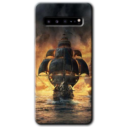 Galaxy S10 Plus Kılıf HD Desen Baskılı Arka Kapak - Siyah İnci