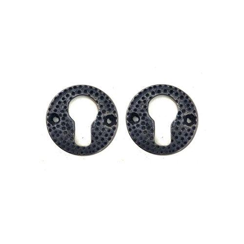 Antika Tarz Dekoratif Pirinç Oda Kilit Rozeti - 49mm, Oksit