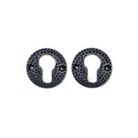 Antika Tarz Dekoratif Pirinç Oda Kilit Rozeti - 49mm, Oksit