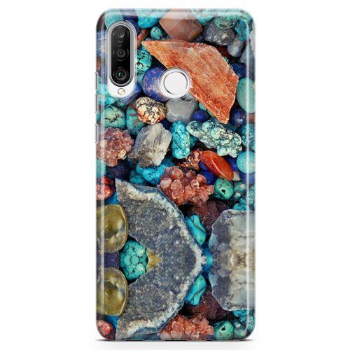 Huawei P30 Lite 2020 Kılıf Pebbles Taşlı Arka Kapak Koruma Desenli Full Koruyucu