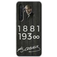 Xiaomi Mi Note 10 Lite HD Baskılı Kılıf + 9D Tam Ekran Koruyucu - Atatürk Ahşap İmza