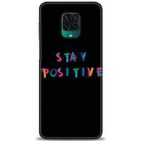 Xiaomi Redmi Note 9S Kılıf HD Baskılı Kılıf - Stay Positive + Tam Ekran Koruyucu