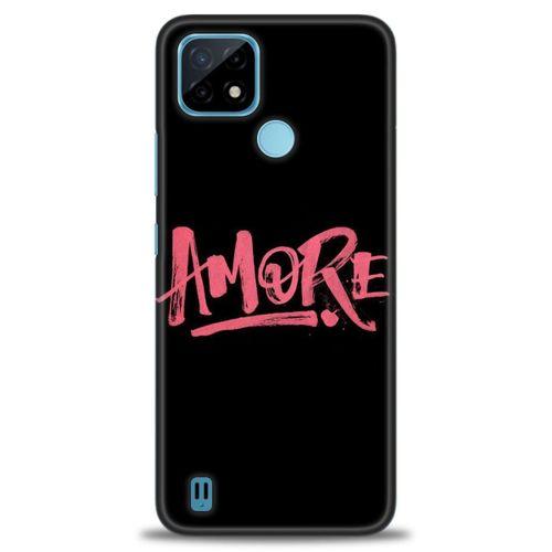 Realme C21 Kılıf HD Baskılı Kılıf - Amore + Tam Ekran Koruyucu