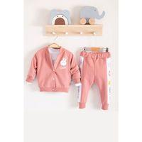 Cute Funny Desenli Kapişonlu Pamuklu 3'lü Kız Bebek Takımı