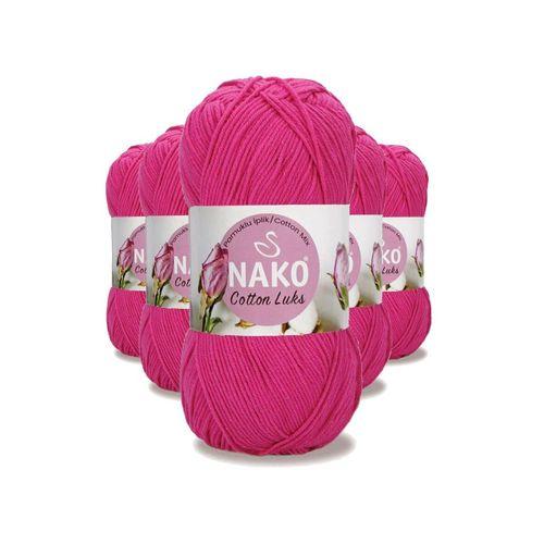 5 Adet Cotton Lüks Yelek Tunik Kazak Bluz Hırka İpi Yünü Fuşya 97572