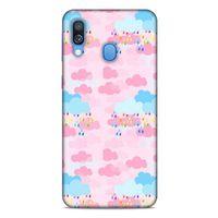 Samsung Galaxy A40 Kılıf Pastel Renkler (49) Ultra Silikon Kılıf Şeker Pembe Mavi