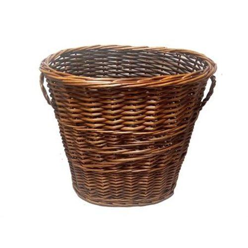 Hasır Sepet Oval Şekilli İçi Kumaşlı Kahverengi 36X36X26 Cm