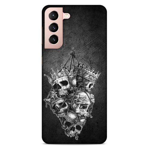 Lopard Samsung Galaxy S21 Uyumlu Kılıf Tattoo's (47) Crystal Flex Kılıf Kafatasları