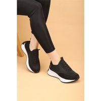 Cena Siyah Renkli Lüx Süet Kadın Günlük Yürüyüş Ayakkabısı