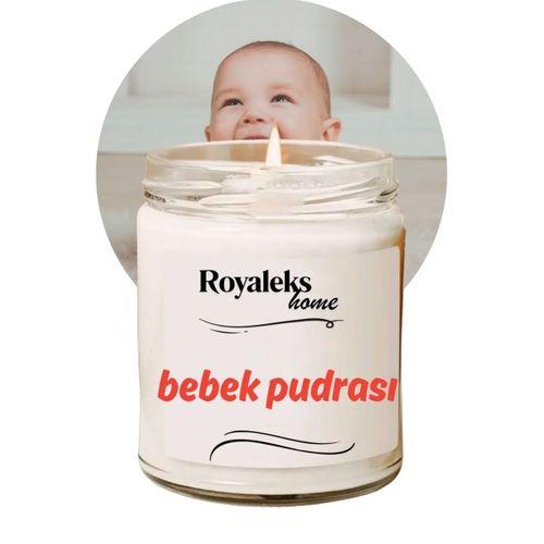 Doğal Özel Seri Kokulu Dekoratif Kavanoz Mum 210 cc - Bebek Pudrası - RYL