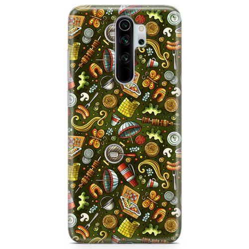 Xiaomi Redmi Note 8 Pro Kılıf Barbekü Doodle Arka Kapak Koruma Desenli Full Koruyucu