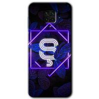 BeRa Aksesuar Xiaomi Redmi Note 9 Pro Kılıf Baskılı Kapak - Dark Neon Yaprak Ş Harfi +Tam Kaplayan Mat Seramik