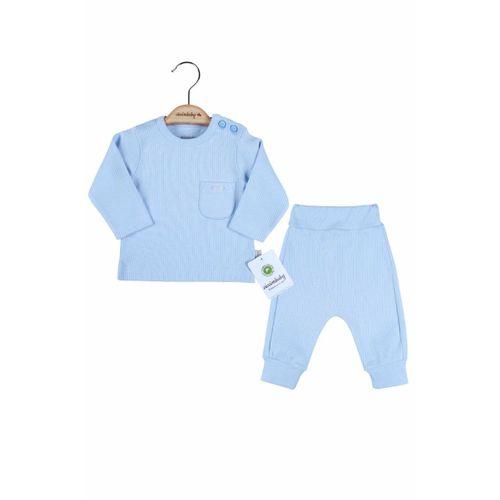 Cep Nakışlı Omuzdan Düğmeli % 100 Pamuk Erkek Bebek Takım