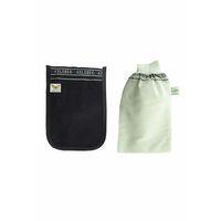 2 Adet Kalın Siyah ve Beyaz Hamam Kesesi 25x17 Cm