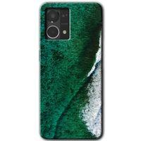 Oppo Reno 7 4G Kılıf HD Desen Baskılı Arka Kapak - Yeşil Okyanus