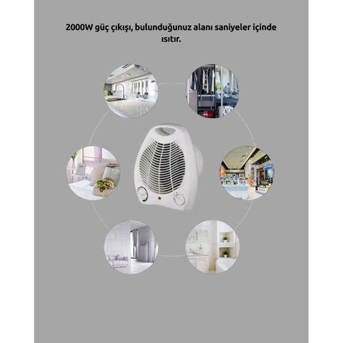 Mini Elektrikli Isıtıcı – 2000w Güç, Fanlı Isıtma, 3 Isı Modu